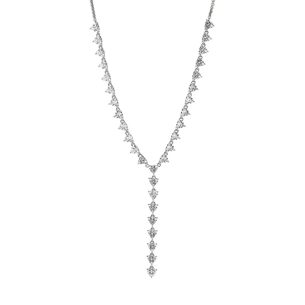 Gwen Rodiium-Plated & Cubic Zirconia Y-Necklace