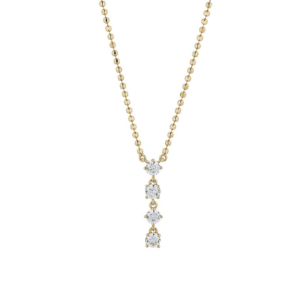 Twilight 18K Goldplated & Cubic Zirconia Y-Necklace