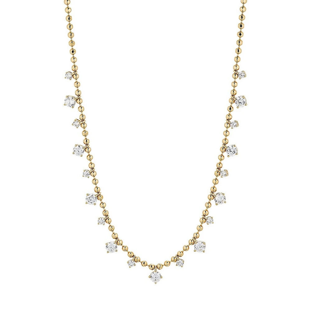 Twilight 18K Goldplated & Cubic Zirconia Shaky Collar Necklace