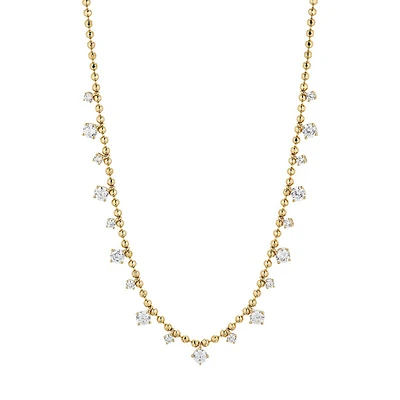 Twilight 18K Goldplated & Cubic Zirconia Shaky Collar Necklace