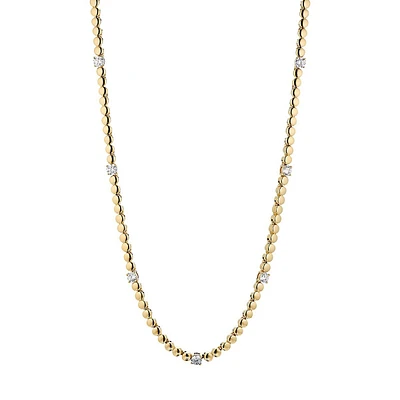 Twilight 18K Goldplated & Cubic Zirconia Ball Chain Necklace