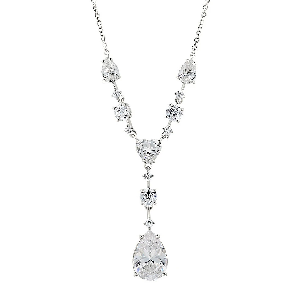 Cora Rhodium-Plated & Mixed Cubic Zirconia Y-Necklace