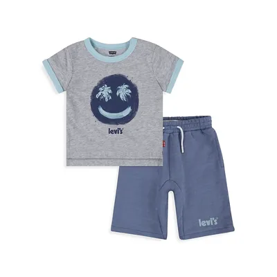 Little Boy's 2-Piece Sunshine Smiles Tee & Short Set