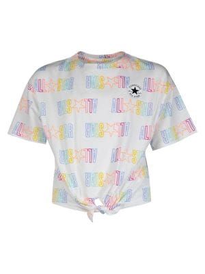 Girl's All-Star Printed Tie-Front Top