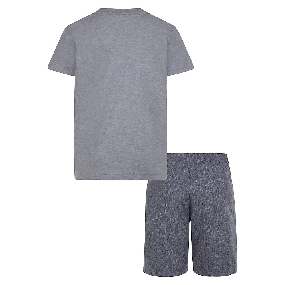 Little Boy's 2-Piece T-Shirt & Stretch-Woven Shorts Set