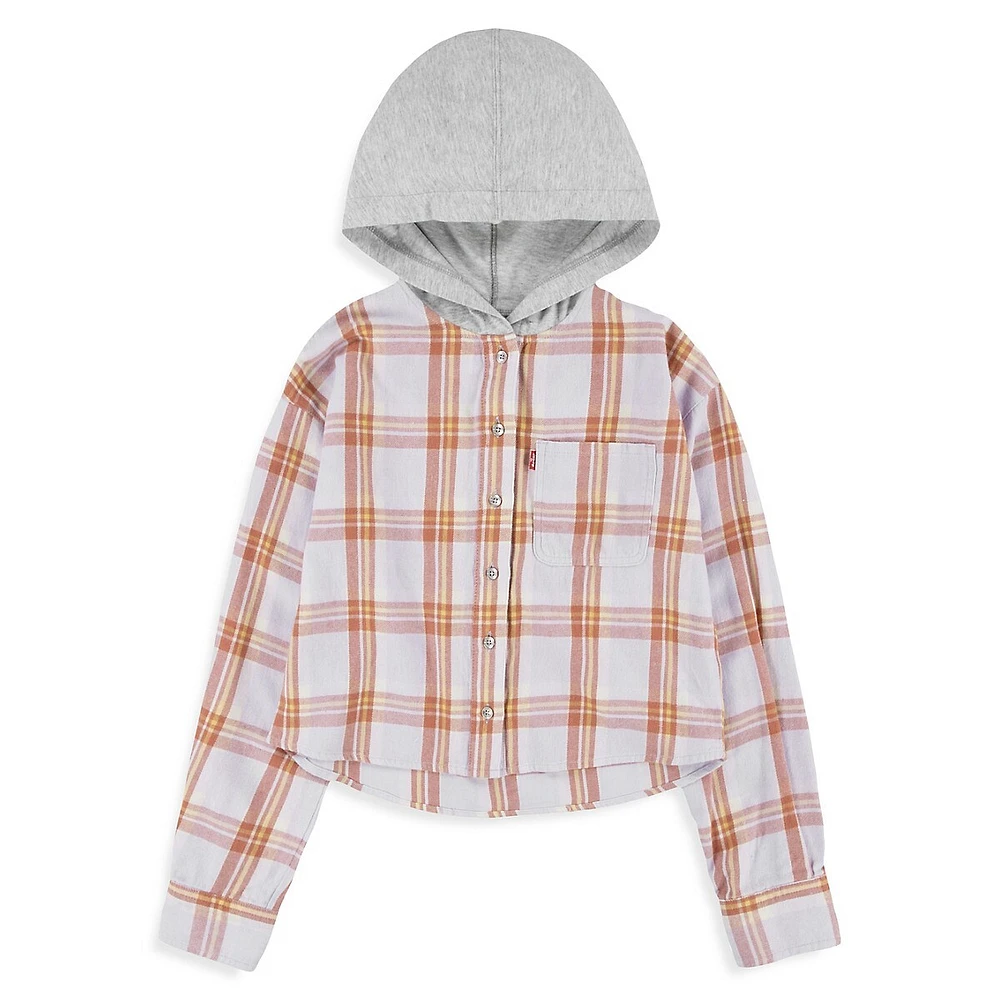 Girl's Hooded Flannel Shirt