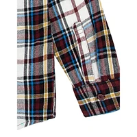 Boy's Hooded Plaid Flannel Shirt