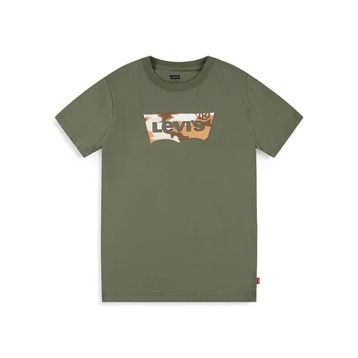 T-shirt avec logo chauve-souris à motif camouflage pour garçon