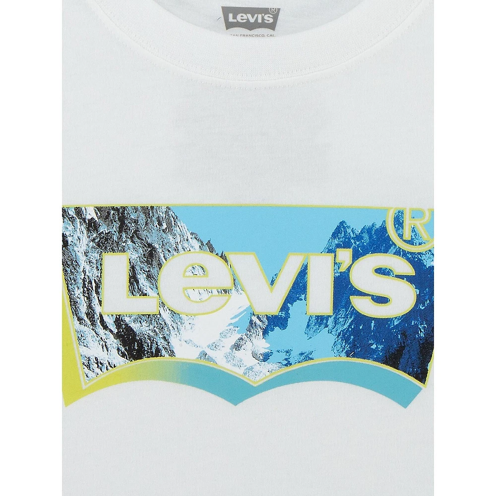 Boy's Mountain-Fill Batwing Logo T-shirt