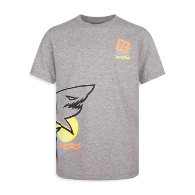 T-shirt à manches courtes et imprimé Shark-Wrap pour garçon