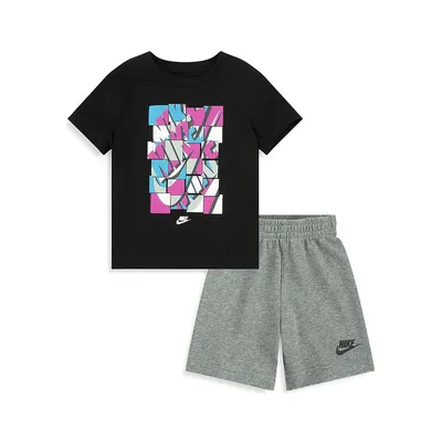 Little Boy's 2-PieceSportswear French Terry Shorts Set
