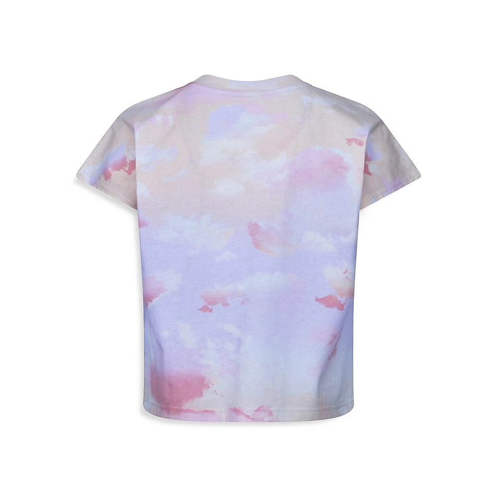 Girl's Print Boxy Logo T-Shirt