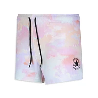 Short à cordon de serrage avec imprimé tie-dye dégradé pour fille