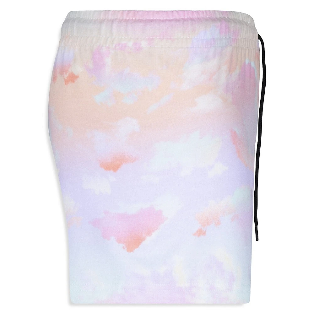 Girl's Gradient Tie-Dye Print Drawstring Shorts