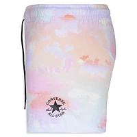 Short à cordon de serrage avec imprimé tie-dye dégradé pour fille