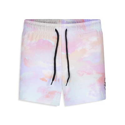 Short à cordon de serrage avec imprimé tie-dye dégradé pour fille