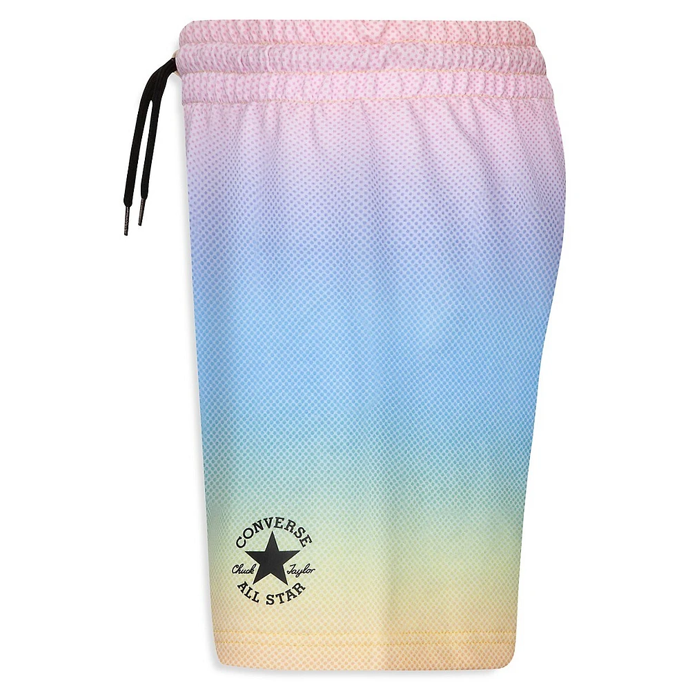 Girl's Gradient Printed Drawstring Shorts