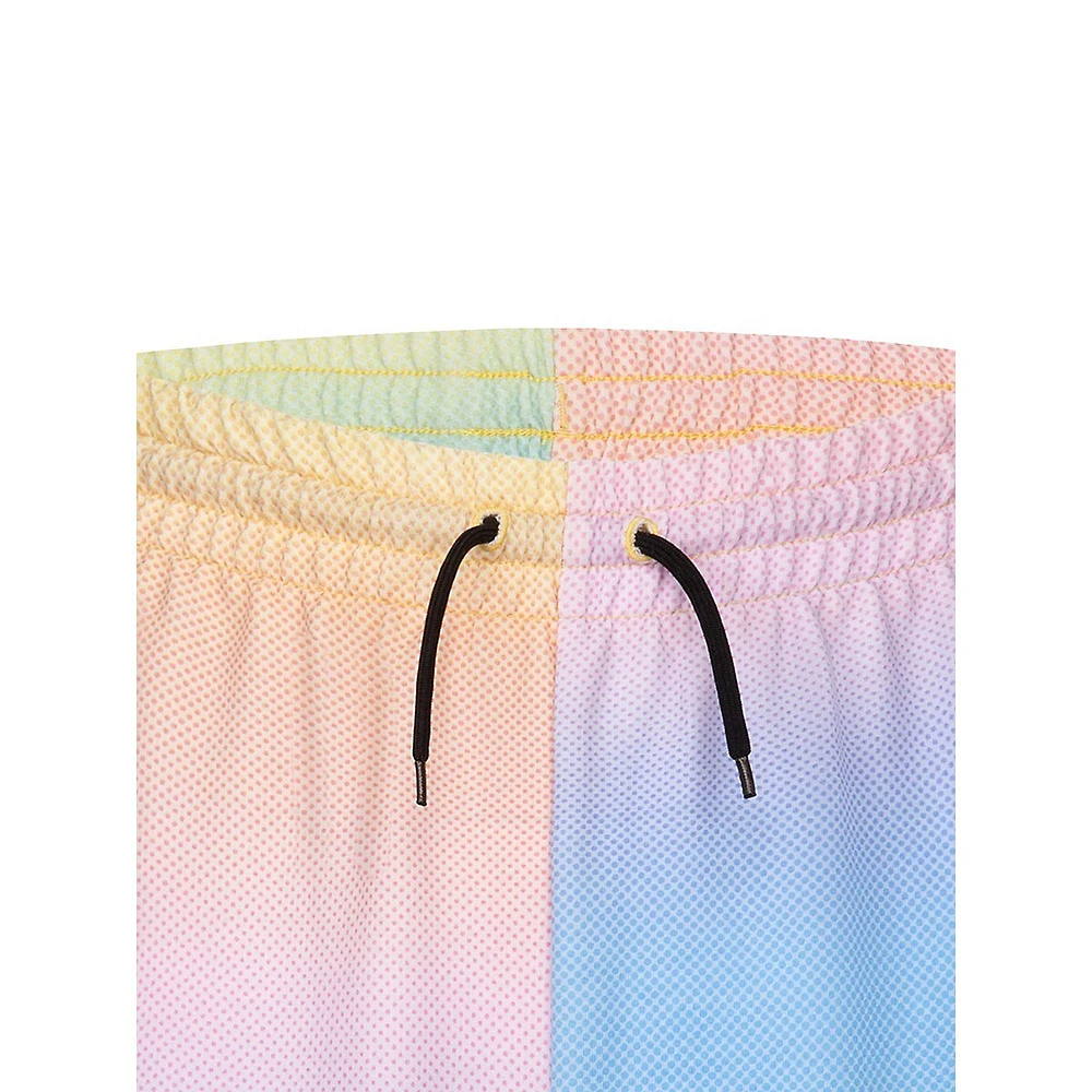 Girl's Gradient Printed Drawstring Shorts