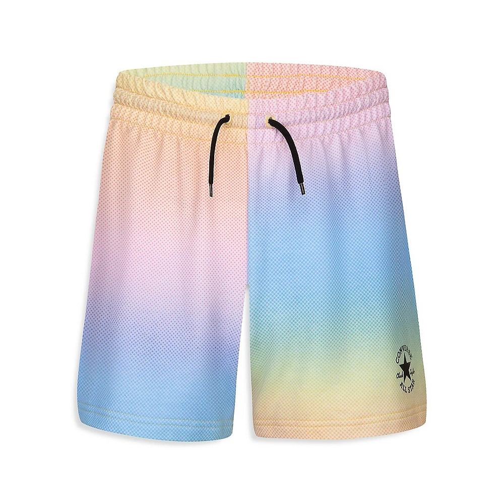 Girl's Gradient Printed Drawstring Shorts