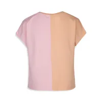 Girl's Colourblocked Tie-Front Knit Top