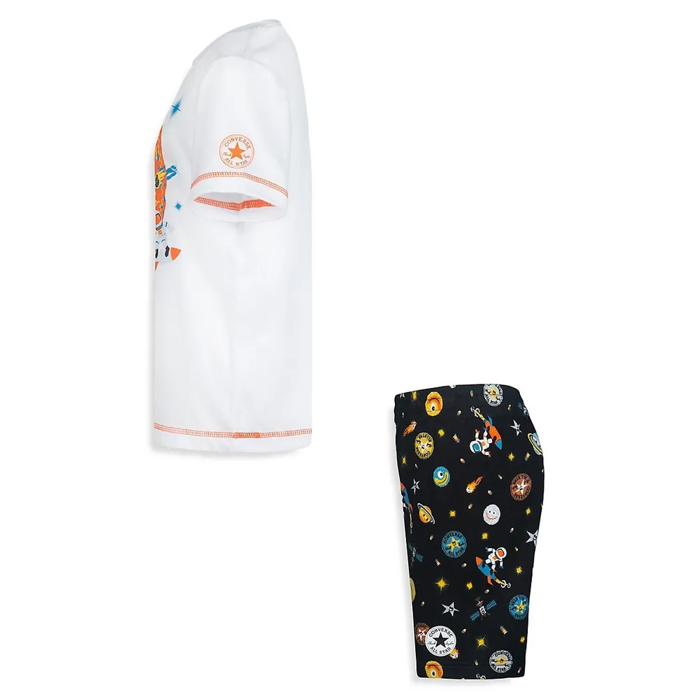 Little Boy's 2-Piece Space Cruisers T-Shirt and Shorts Set