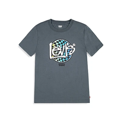 Boy's Checkered Logo T-Shirt