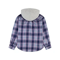 Girl's Hooded Plaid Flannel Shirt