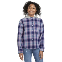 Girl's Hooded Plaid Flannel Shirt