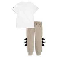 Little Boy's 2-Piece Dinos T-Shirt & Joggers Set