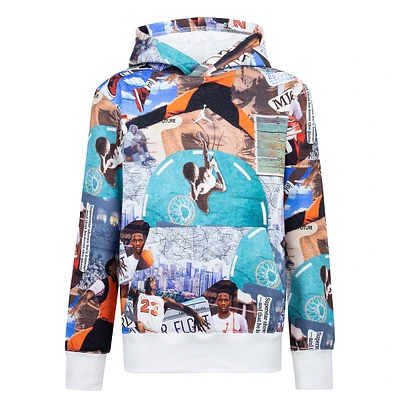 Boy's Brooklyn Collage-Print Fleece Hoodie