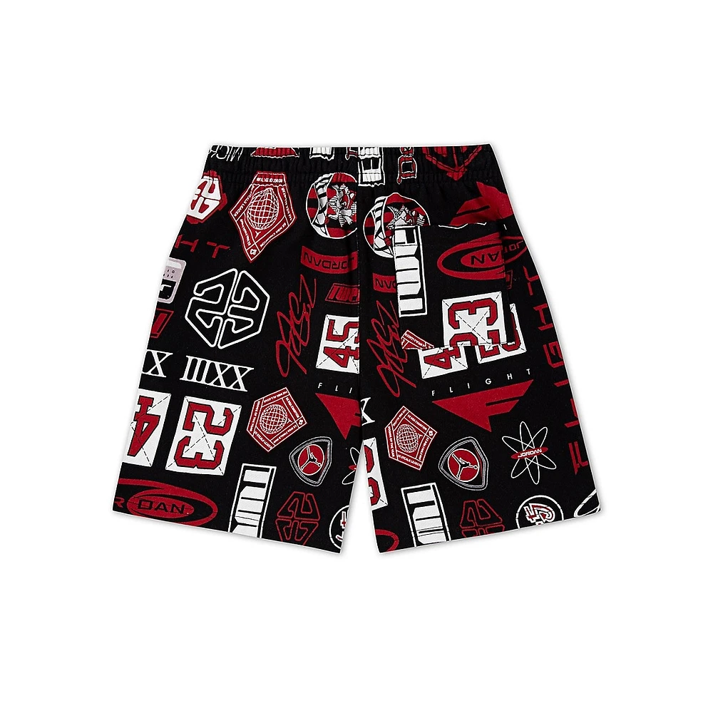 Boy'a Allover Print Fleece Shorts