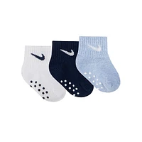 Baby Boy's Swoosh Ankle Gripper Socks