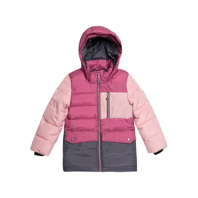 Little Girl's Puffy Colourblock Winter Jacket
