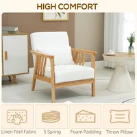 Homcom Accent Chairs With Throw Pillow And Cushions