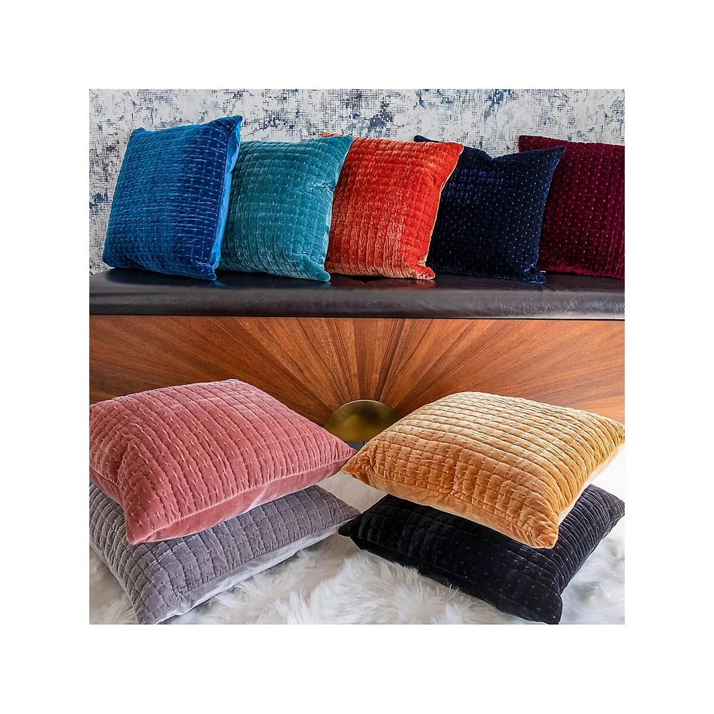 Layla Quilted Velvet Cushion