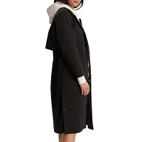 Classic Snap-Button Belted Raincoat