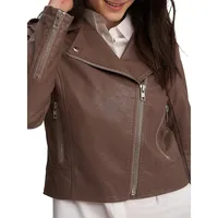 Ivanna Cropped Vegan Leather Jacket