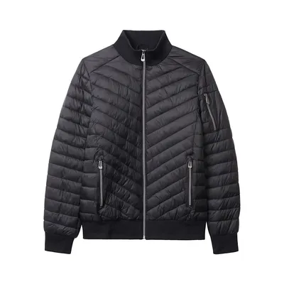Outerwear V-Quilt Lightweight Puffer Jacket