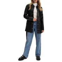 Jutta Mid Length Vegan Leather Jacket