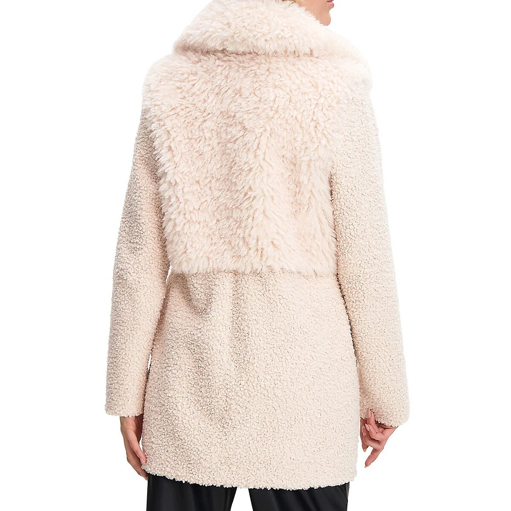 Glenn Mid Length Faux Shearling Coat