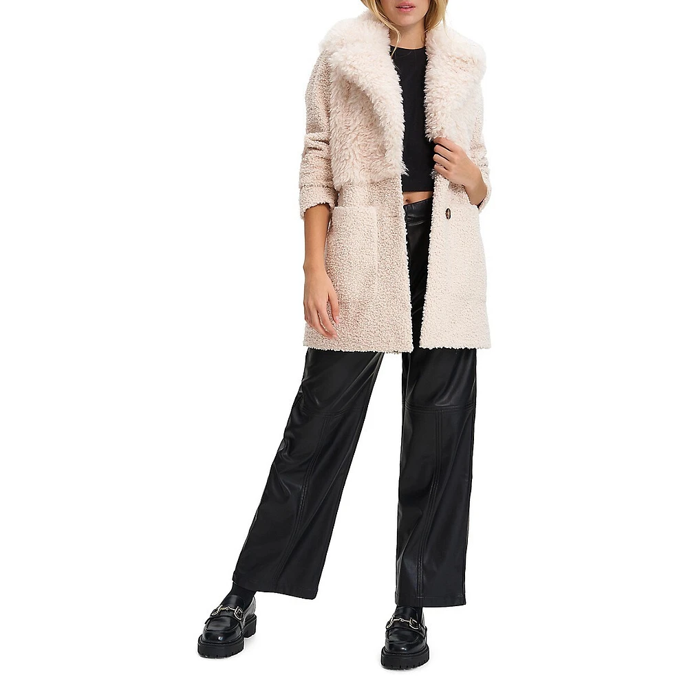 Glenn Mid Length Faux Shearling Coat