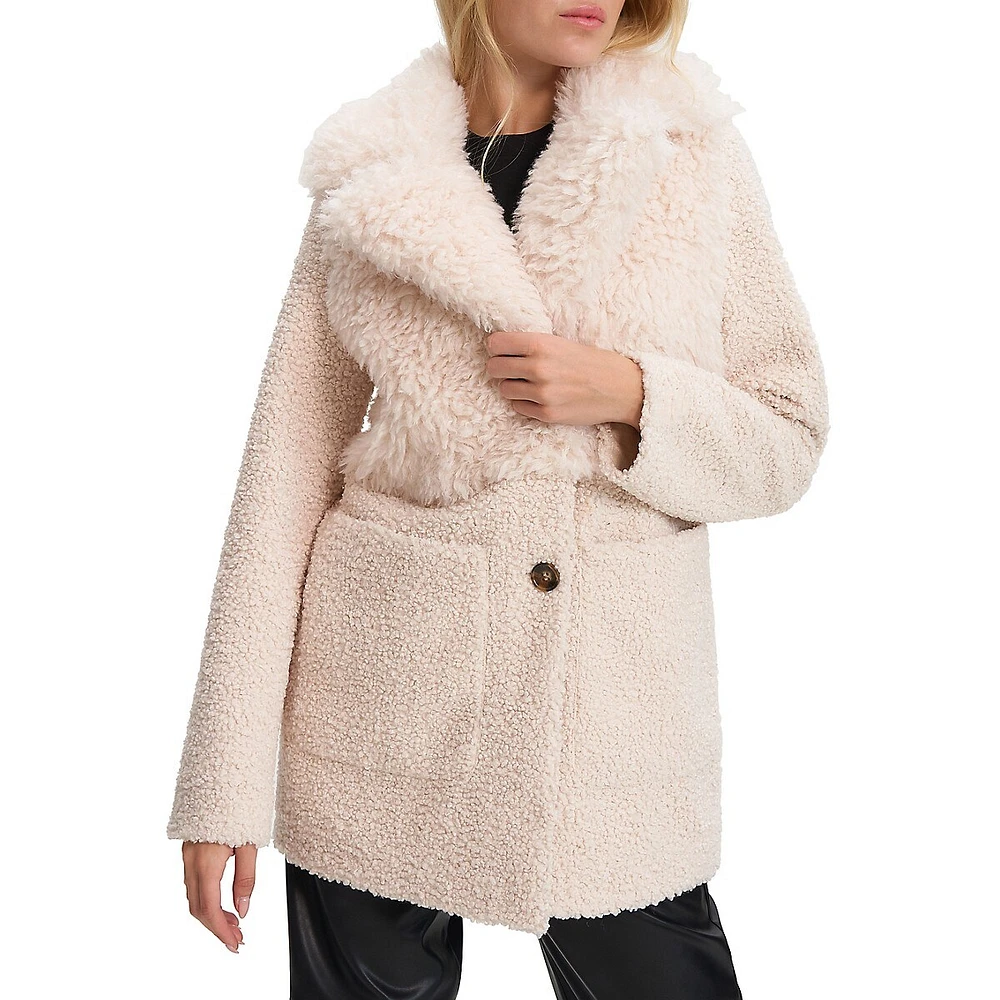 Glenn Mid Length Faux Shearling Coat