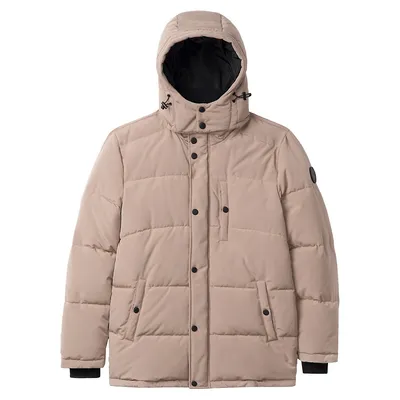 Outerwear Mid-Length Removable Hood Puffer Jacket