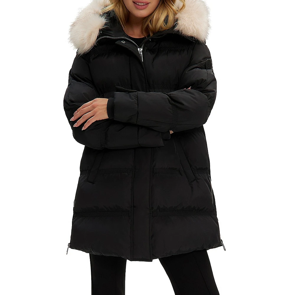 Ophelia Faux Fur Trim Mid Parka