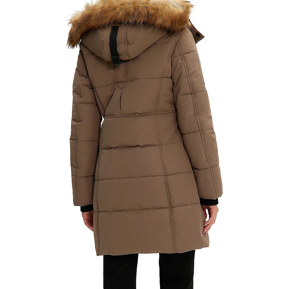 Addie Faux Fur-Trim Quilted Parka