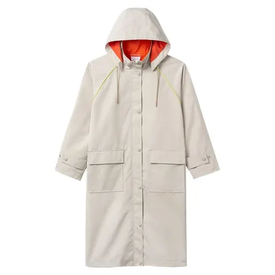 Pia Loose-Fit Hooded Longline Raincoat