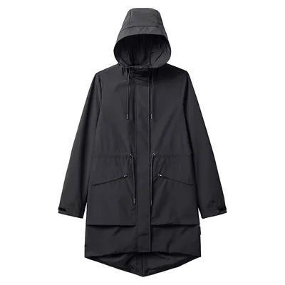 Sibi Mid-Length Hooded Raincoat