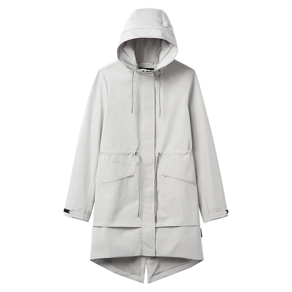 Sibi Mid-Length Hooded Raincoat
