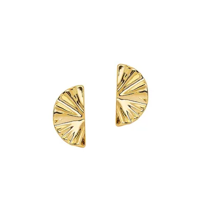 Boutons d'oreilles en demi-lune en étain plaqué or 14 ct Aria