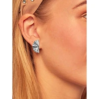 Aria Silverplated Half Moon Stud Earrings